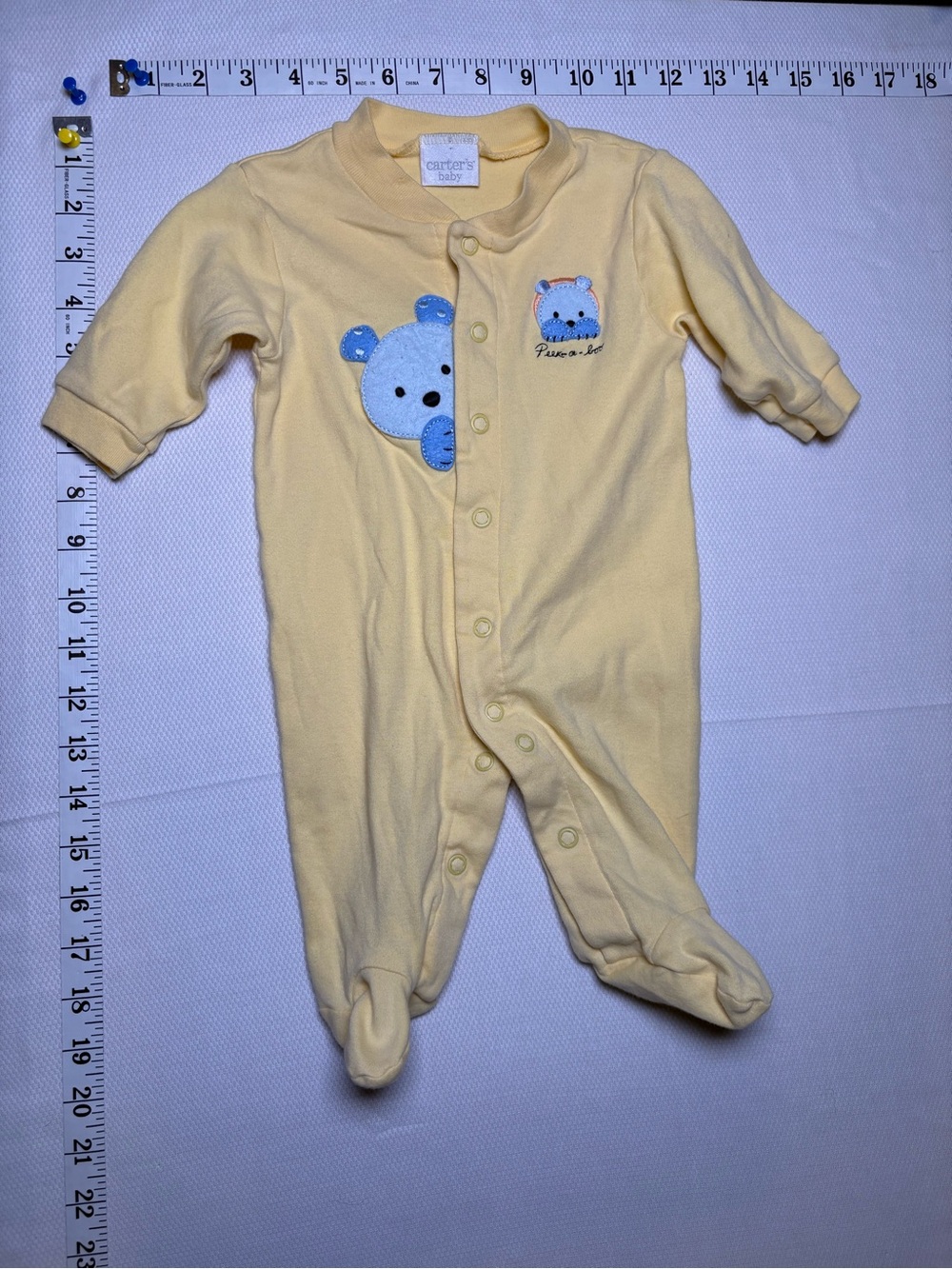 Vintage Carter’s Baby Peek-a-Boo Bear Footed Sleeper Estimated 9M